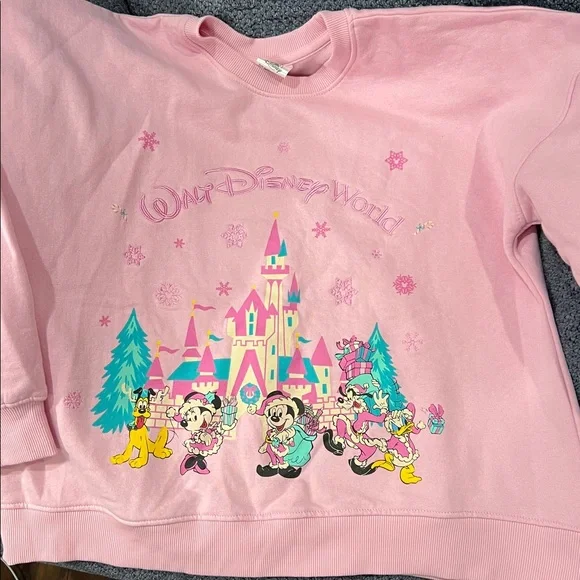 Santa Mickey Mouse and Friends Holiday Pullover Sweatshirt Walt Disney World XS - Picture 4 of 11